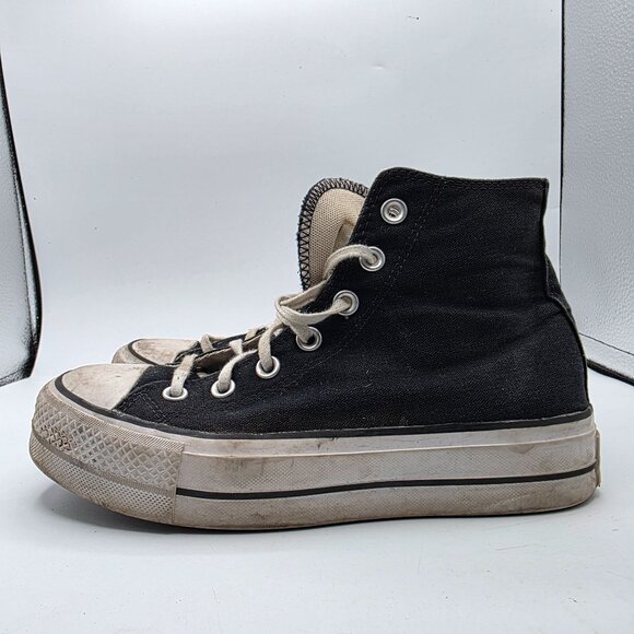 Converse Chuck Taylor Lift High Womens Size 7 Black Platform Shoes Casual Walkin - Picture 13 of 13